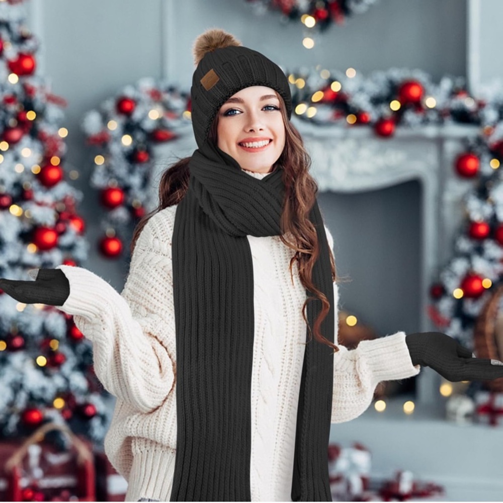 Women Beanie Hat Scarf Set
